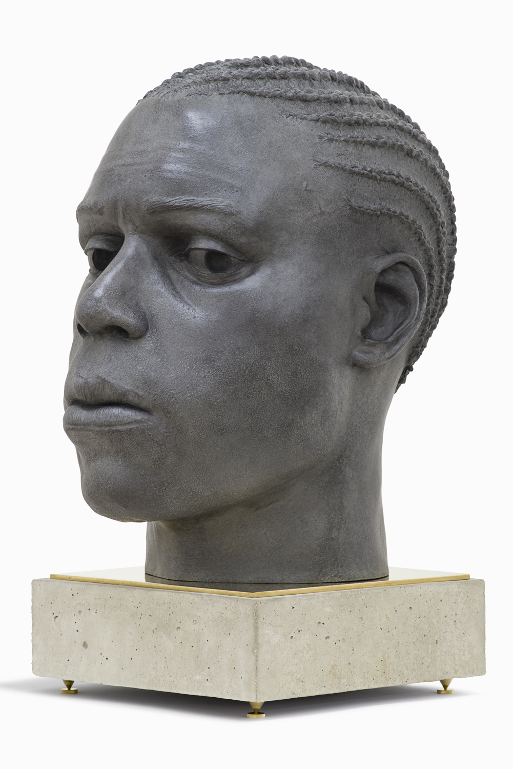 Tom Price, Base - Head (Surface Tension), 2014, bronze, brass and concrete, 77 x 45 x 60 cm [65 x 45 x 60 cm head, 12 x 40 x 40 cm base] [45].jpg