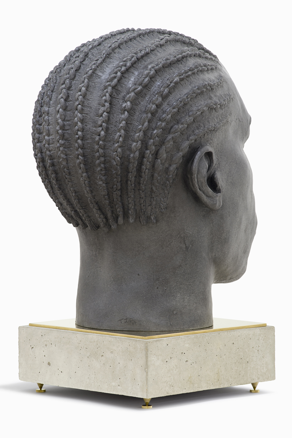 Tom Price, Base - Head (Surface Tension), 2014, bronze, brass and concrete, 77 x 45 x 60 cm [65 x 45 x 60 cm head, 12 x 40 x 40 cm base] [225].jpg