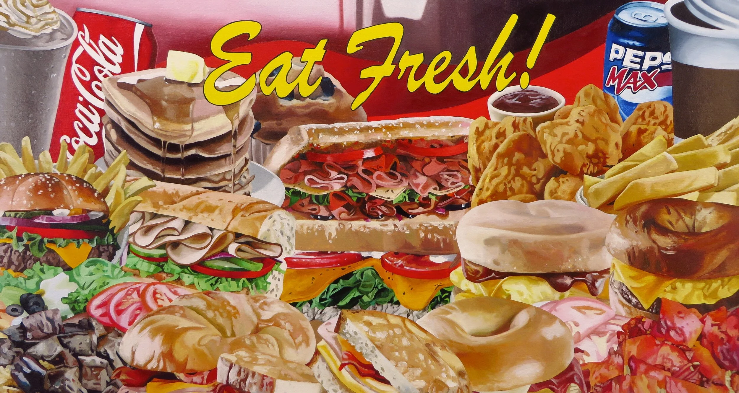 "Eat Fresh!," 24x44in., Oil on Canvas, 2019