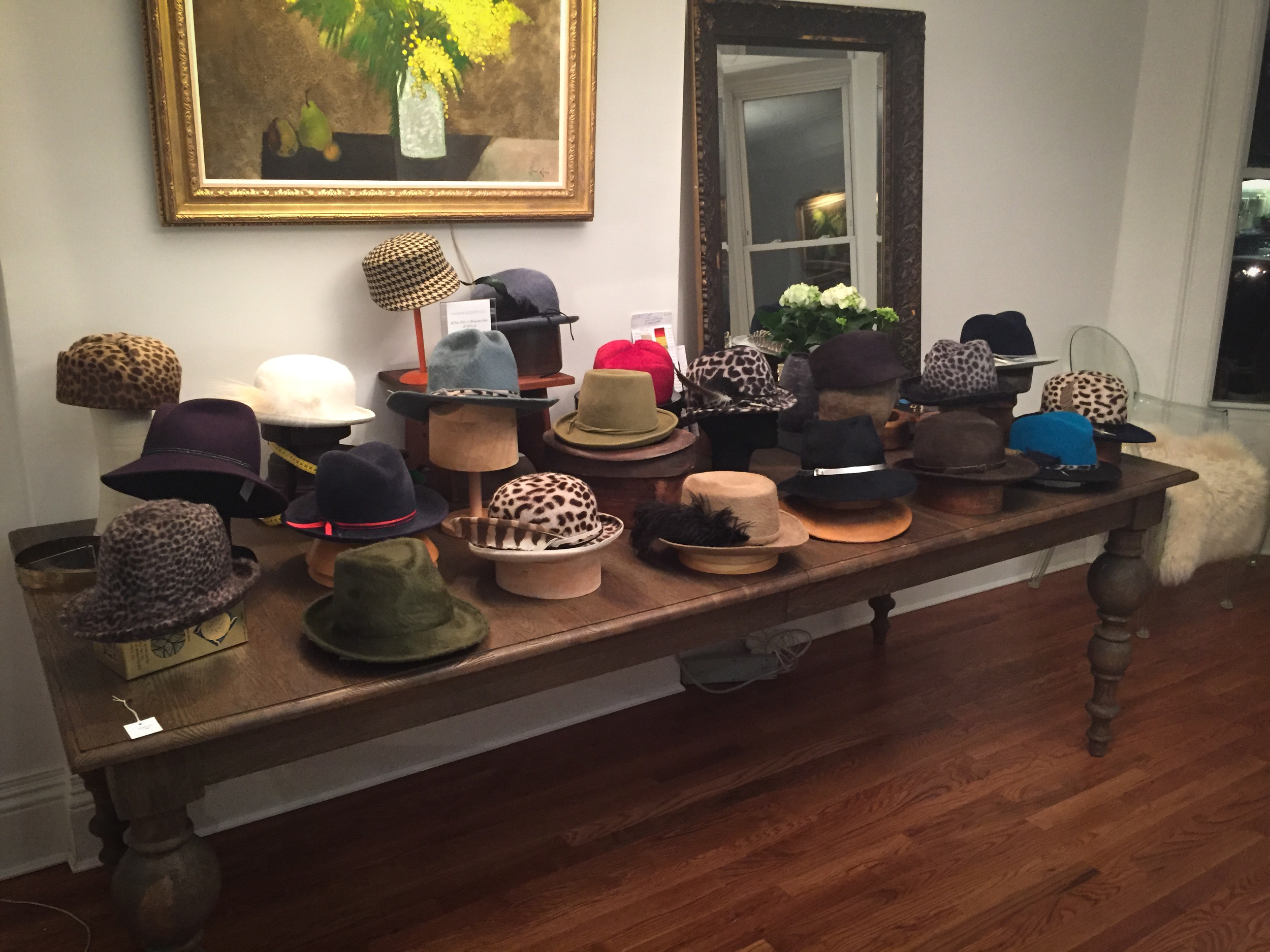 Display of mixed felt hats