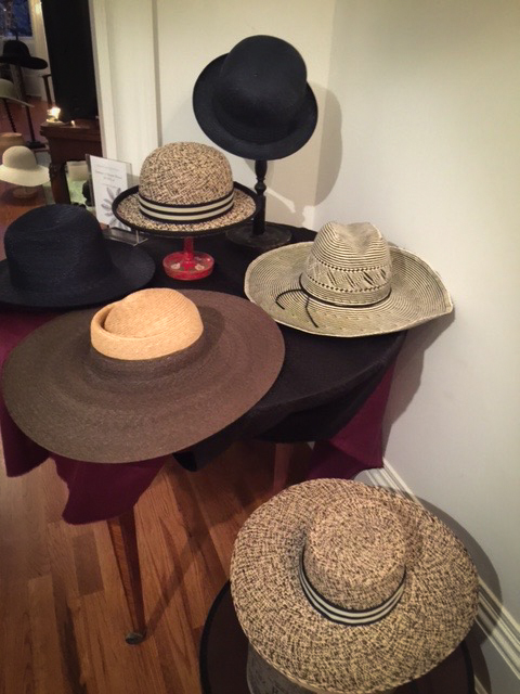 Display of mixed straw hats