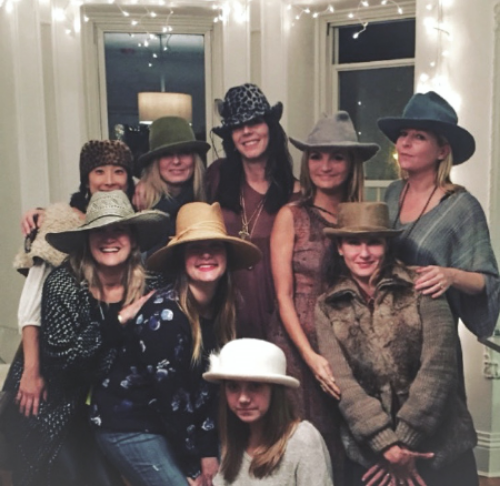 A fabulous group of Ladies at the Launch modeling M&D hats.