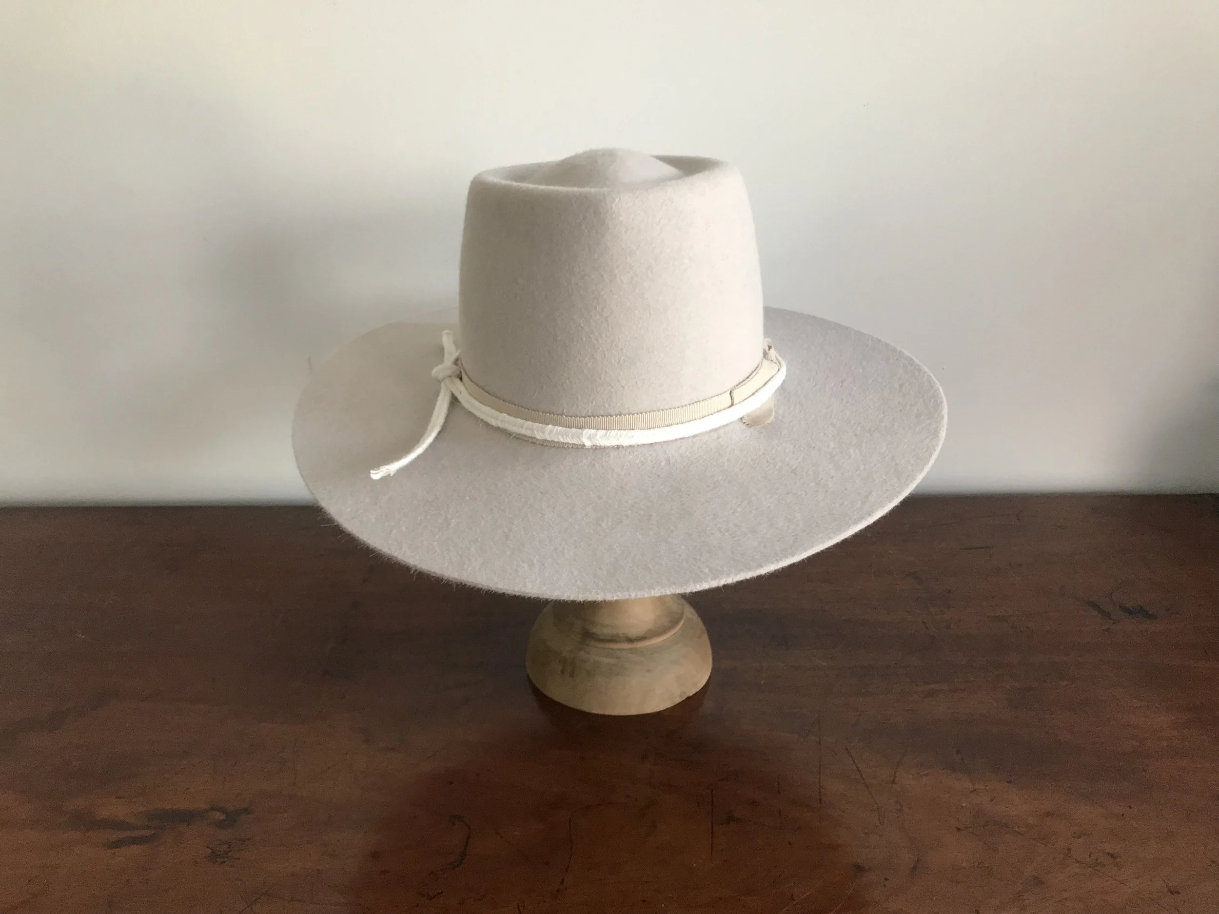 Sabrina Wide Brim Felt Hat in Alabaster+