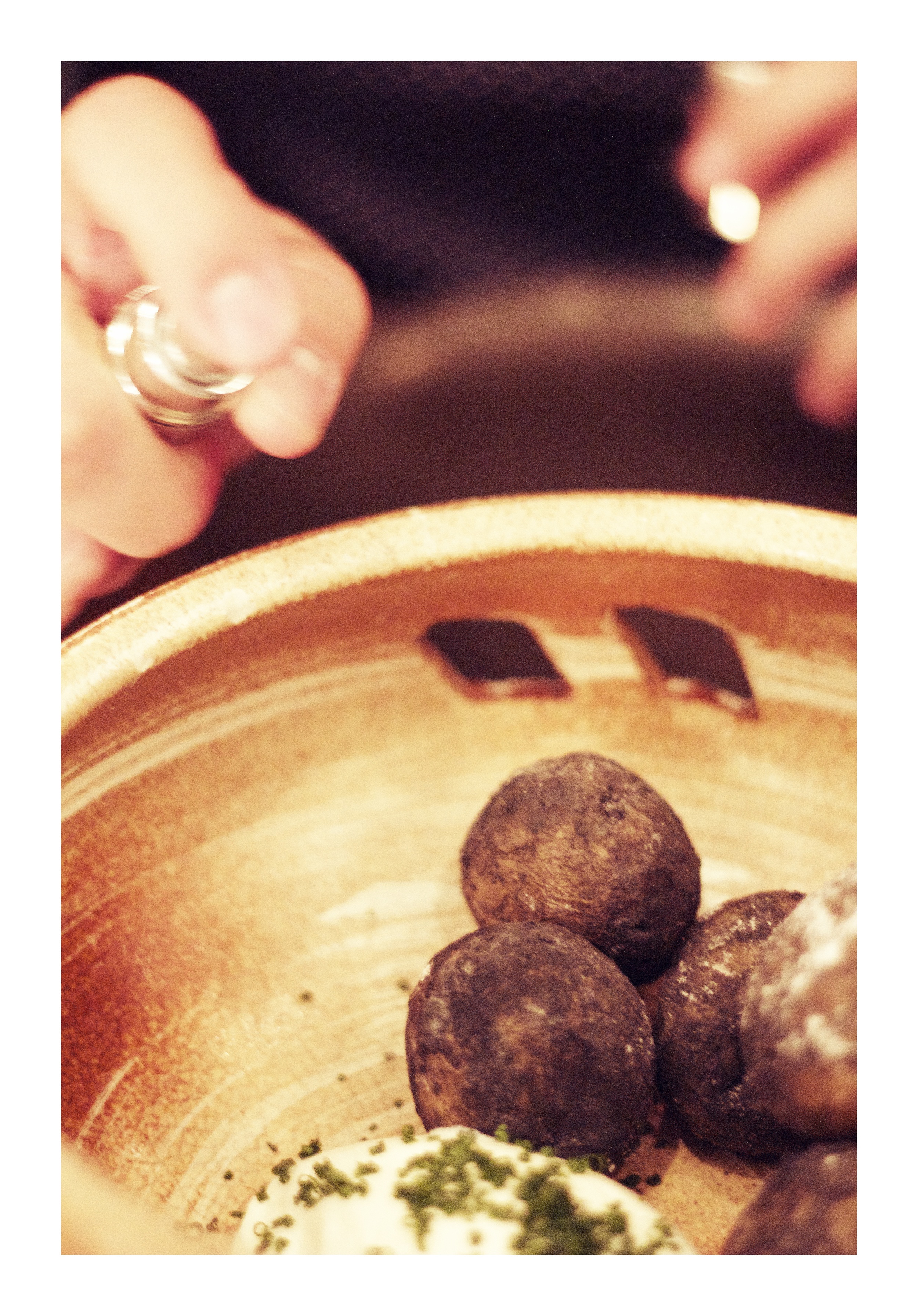 salt and charcoal potato