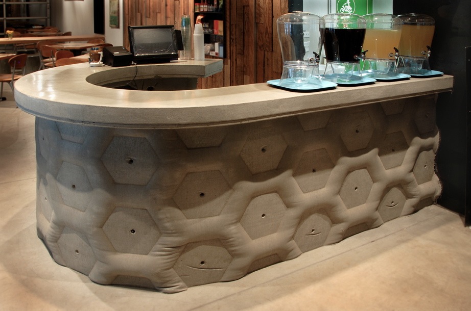  Fabric-Formed Wall with Integral Countertop / by Gore Design Co. 