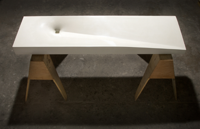  A stunning fabric-formed GFRC sink made by students of a 2.5 Day Fabric-Forming + GFRC Workshop 
