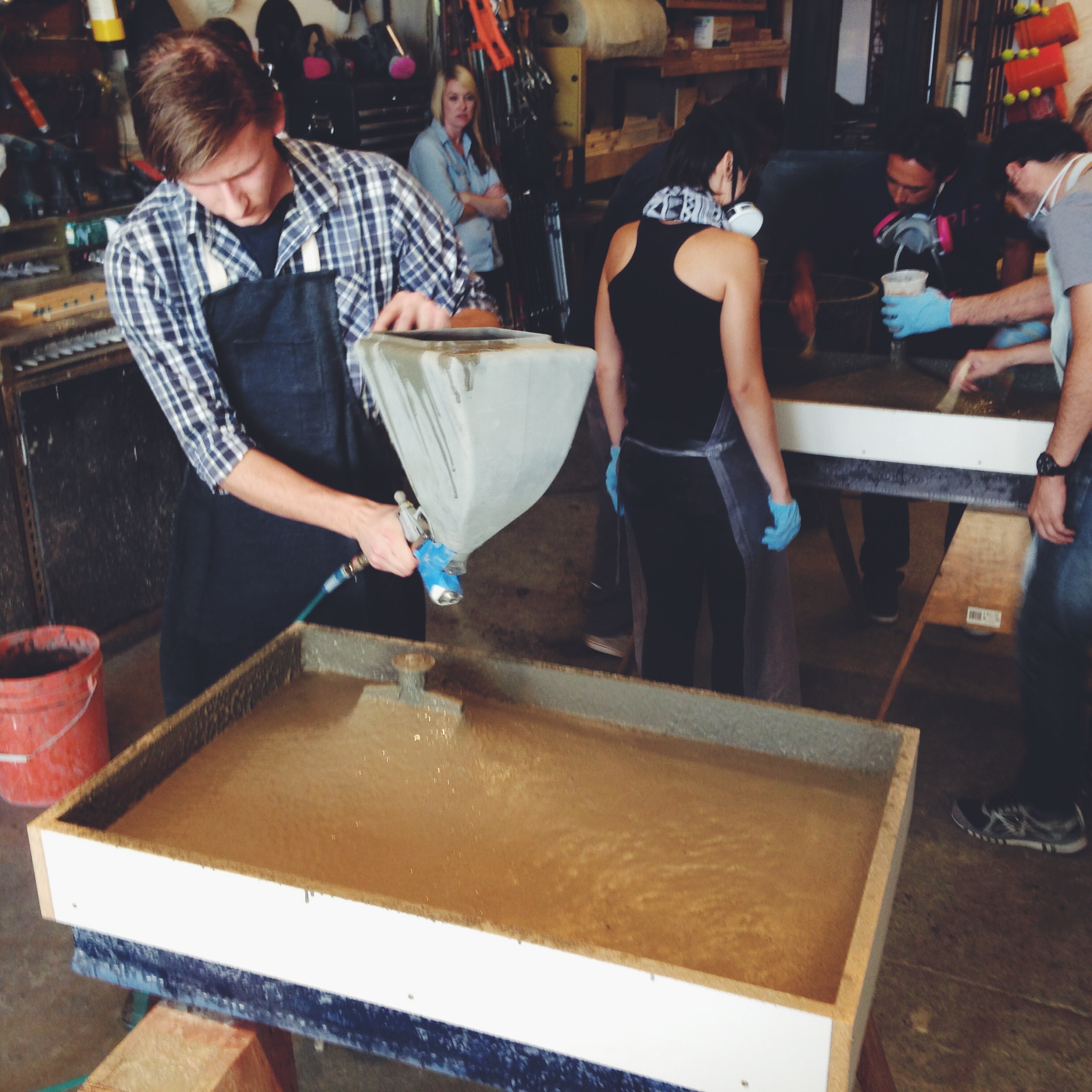  Properly spraying a GFRC face-coat for a concrete sink is tougher than it looks. Learn the correct way to do it from the professionals at Concrete Design School 