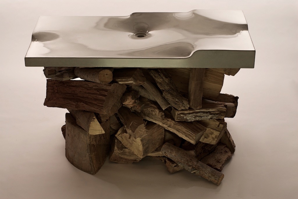  The Terra Sink, a fabric-formed concrete sink, was made by students of a 2.5 Day Fabric-Forming + GFRC Class 