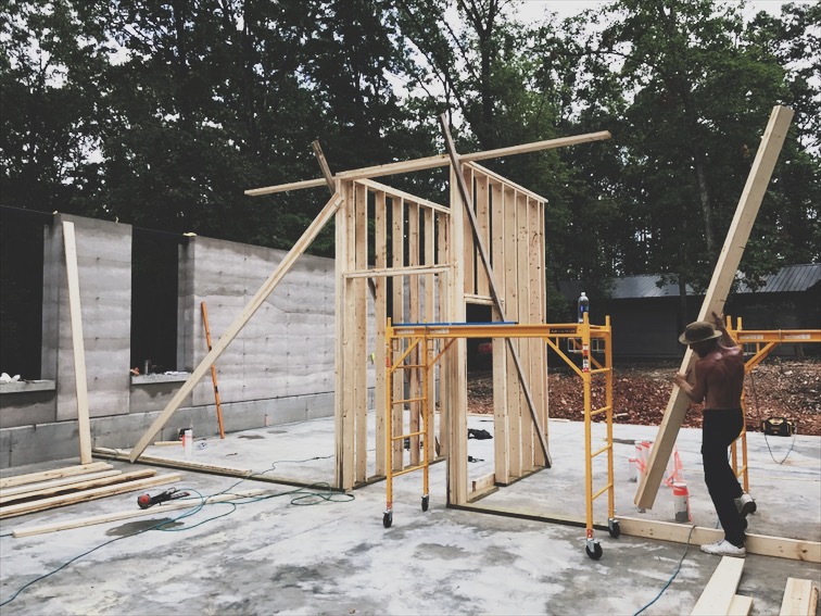  The first framed walls going up.&nbsp; 