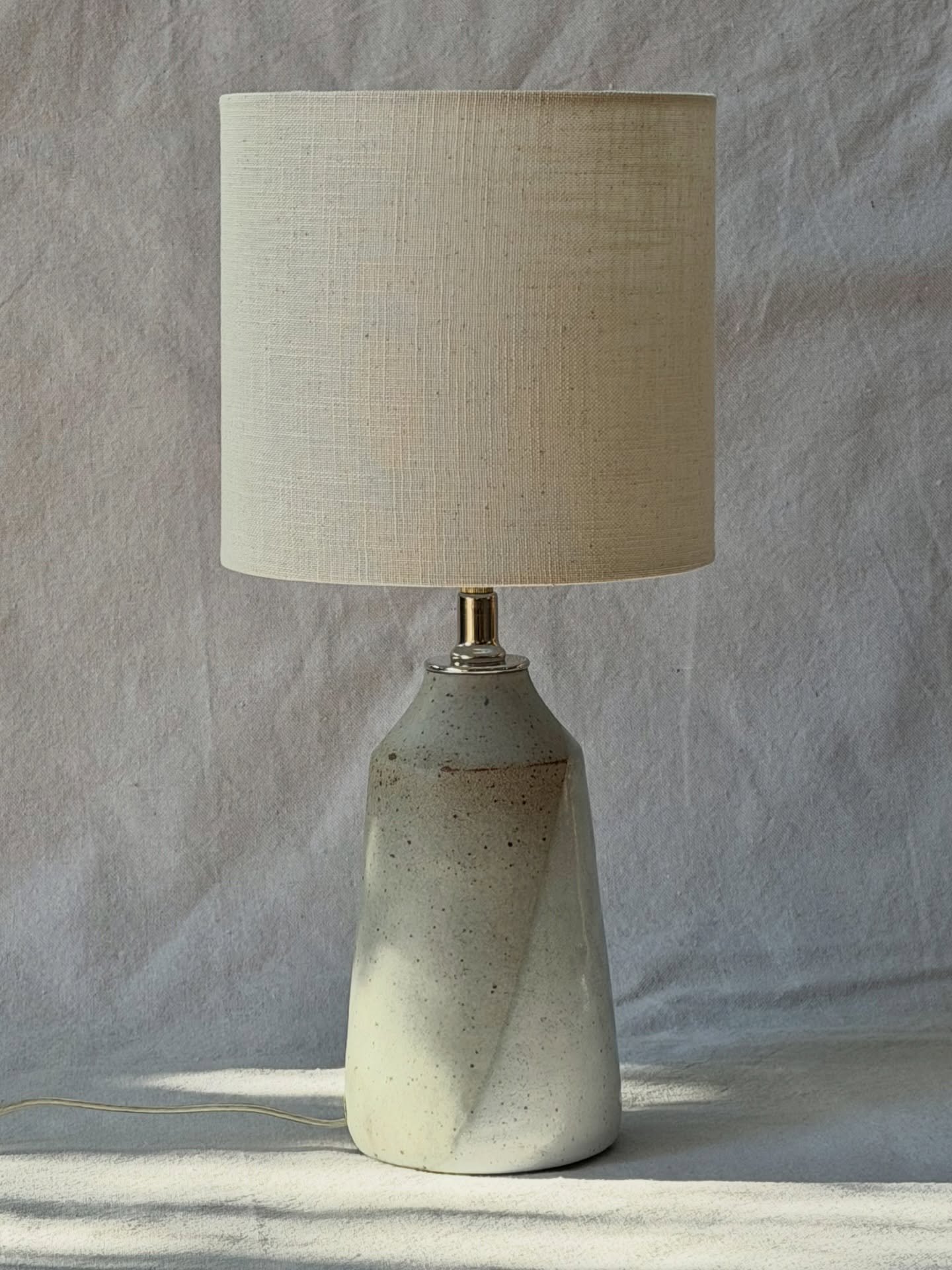 Handmade lamp base in Rod&rsquo;s Bod clay.
Glazed with Makenzie Grey and Porcelain White.
I wired the lamp myself and assembled the entire piece, and I&rsquo;m thrilled with the way it turned out. 

#sabineceramics #handmadetablelamp #ceramiclamp #w