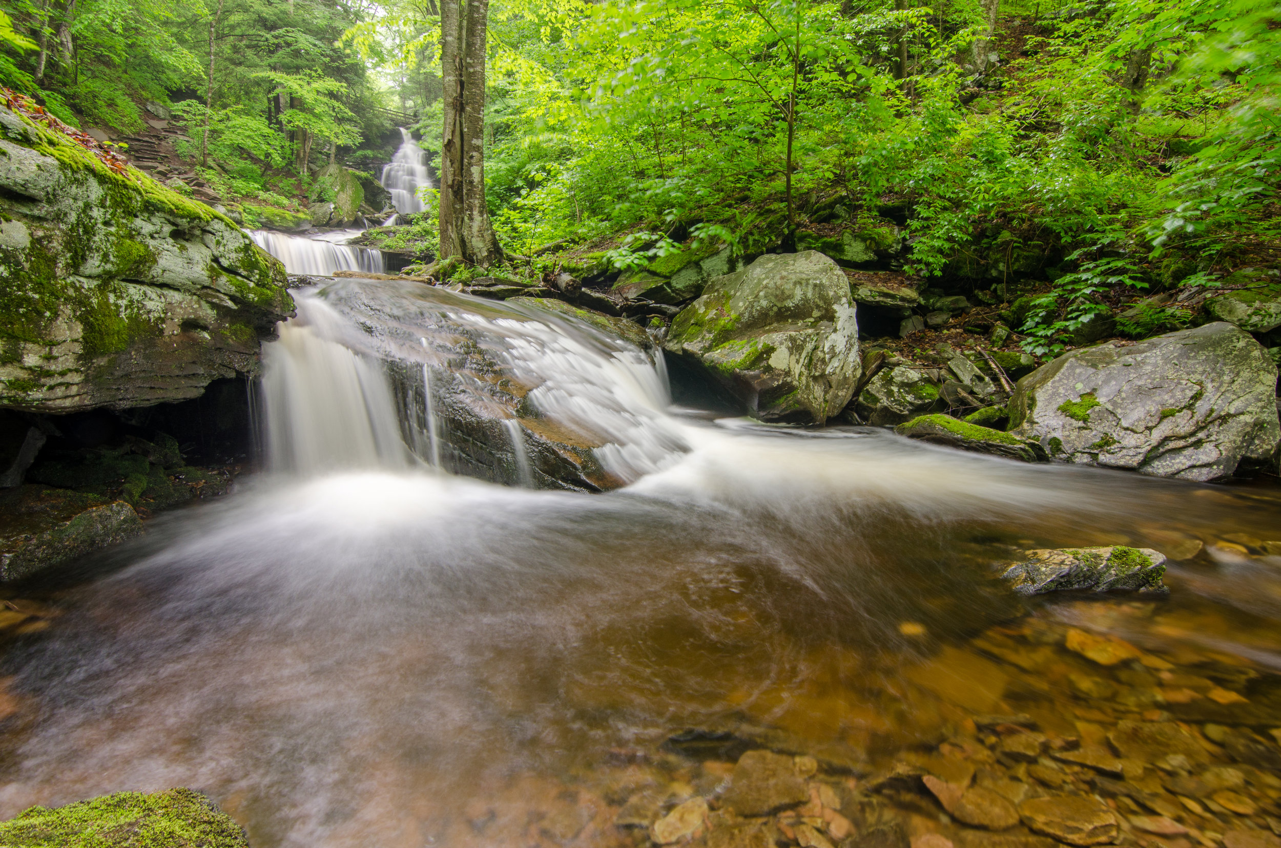 Where do you go when it's raining and you’re hundreds of miles from home? I go to a place that provides renewal. The falls at Ricketts Glen were overflowing from recent rains, gushing and crashing as gravity pulled the water down crevices whittled to unique shapes over time. The constant roar of the rush cleansed my mind, and the soft downstream trickles spoke to me in quirky tones. There is something about the earnestness of flowing water. Like life, it comes crashing down, tumbling in all directions. But, as it journeys, it smooths itself out, calms, and becomes transparent. There are still rocks below the surface, but I can see now how to navigate them.
