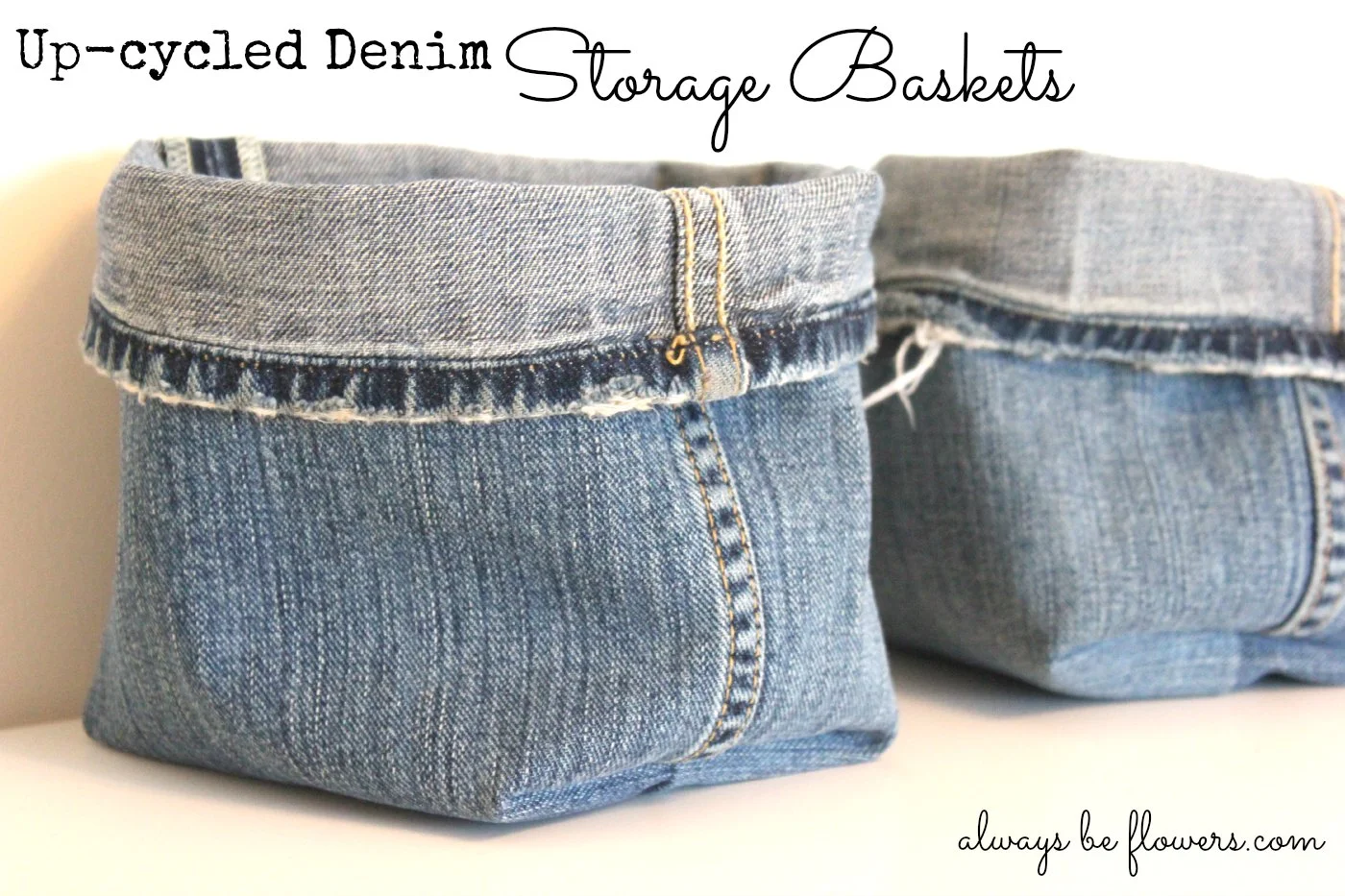 Denim storage baskets ??? Lorna Flowers