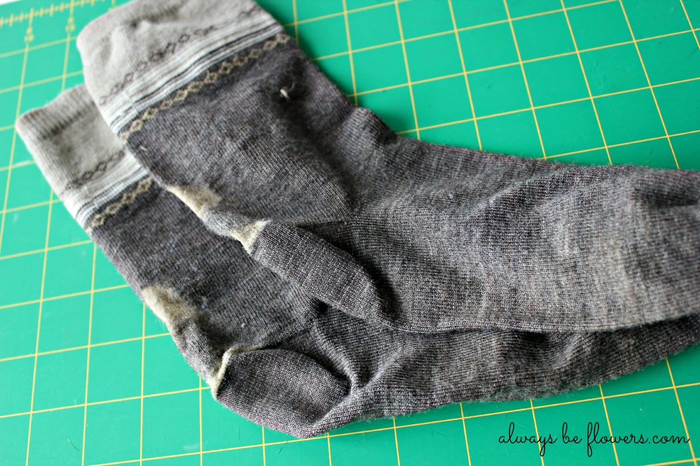 My mother wore out this pair of Smartwool socks. She has a hard time parting with quality and loves Smartwool. I suppose my fabric hoarding may come from my mother.