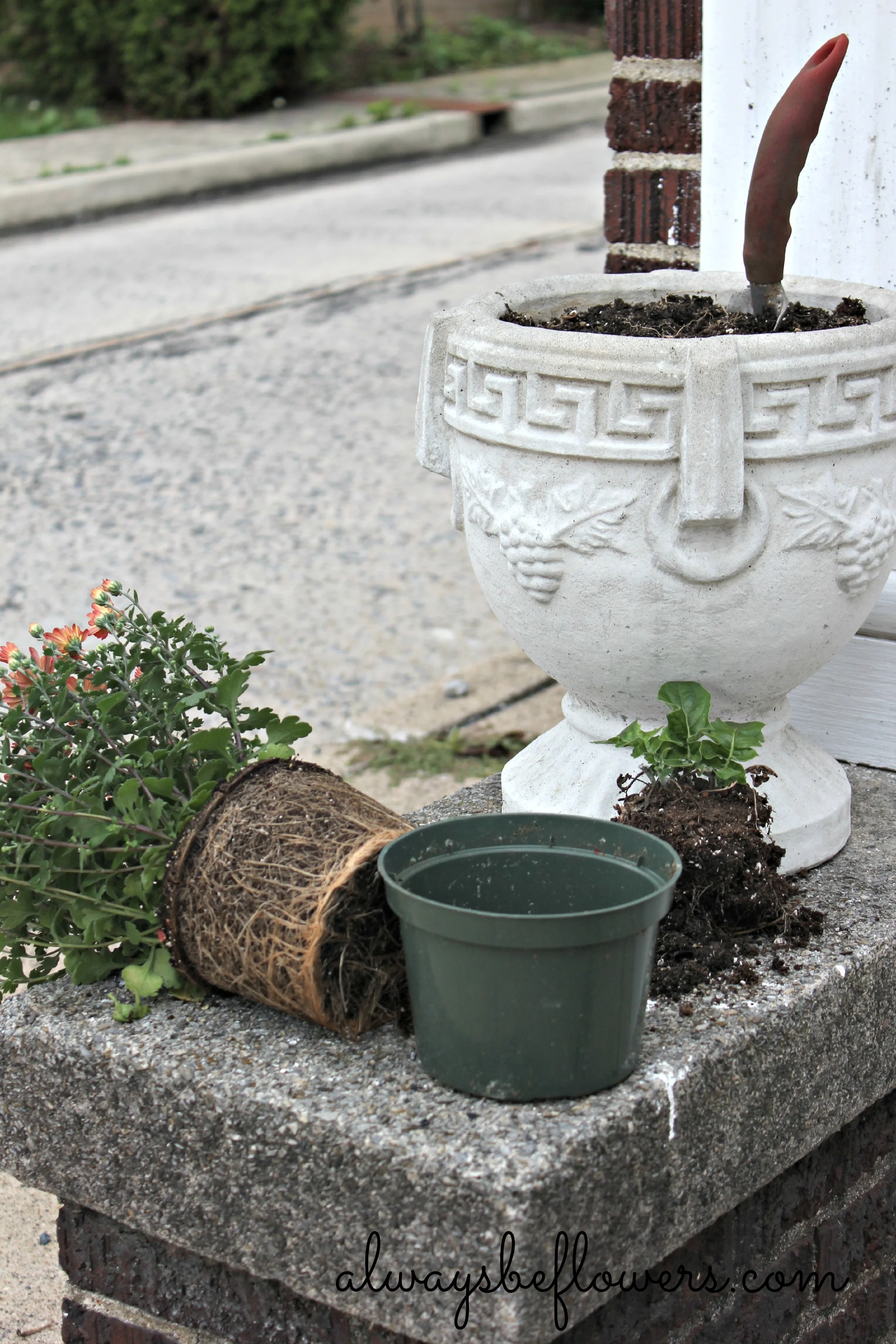 This ledge was once used for standing by a mother picking up from school. I moved this heavy pot to the ledge the next day.