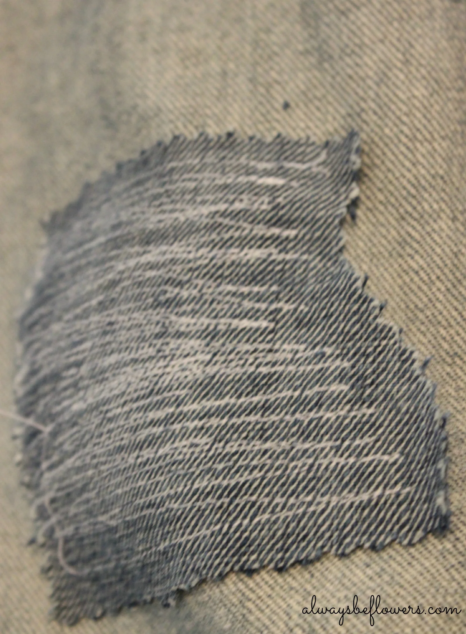 Detail of a denim patch.