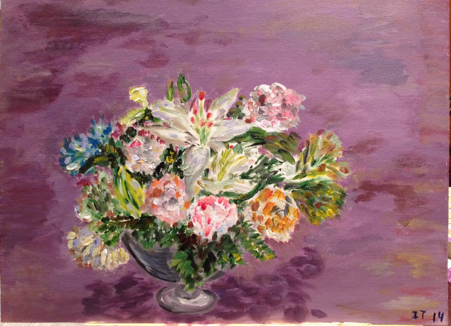 Flowers in a Purple Background