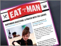 Esquire's "Eat Like a Man" highlights Jsix bartender.