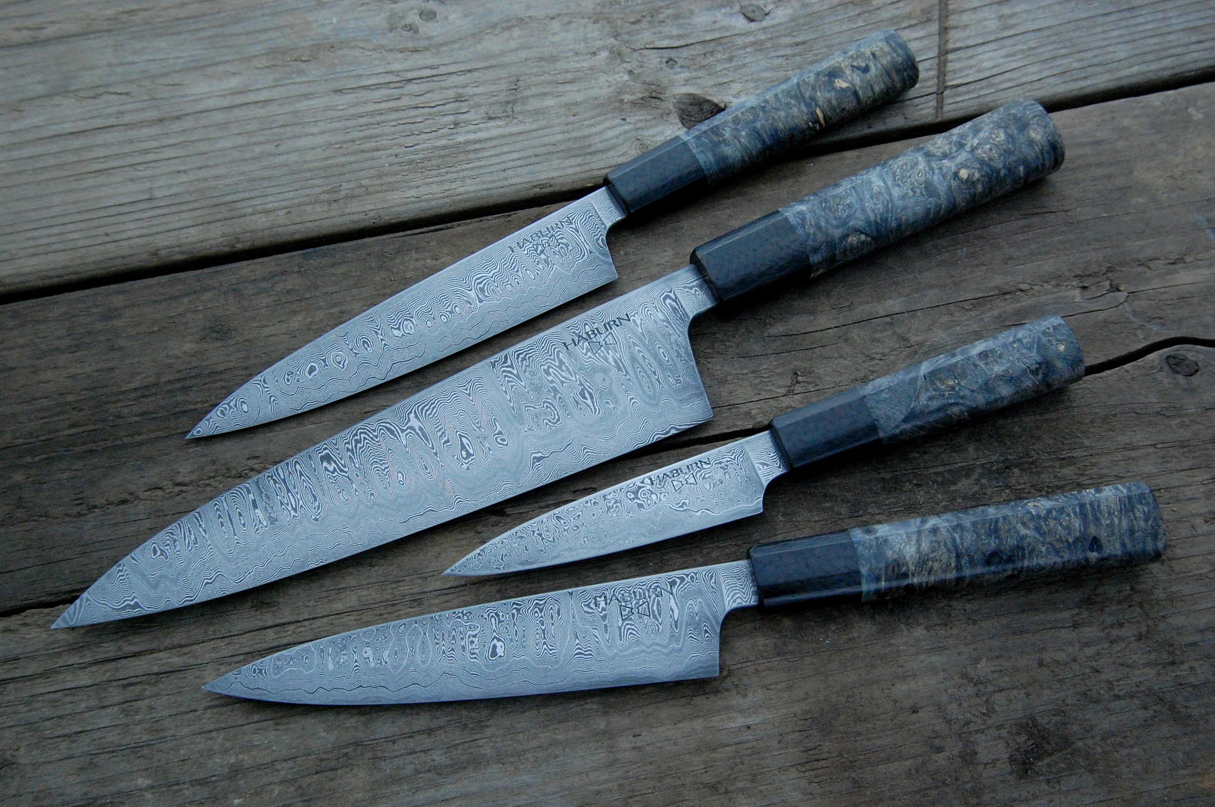 Custom Damascus Knife Set