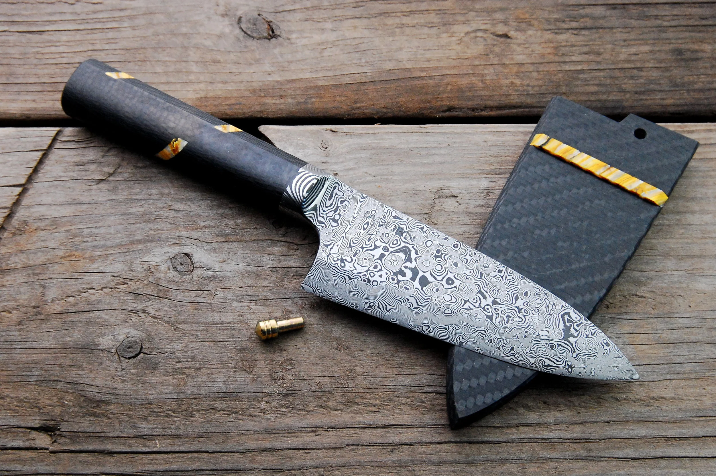 Raindrop Damascus Integral Ajikiri 