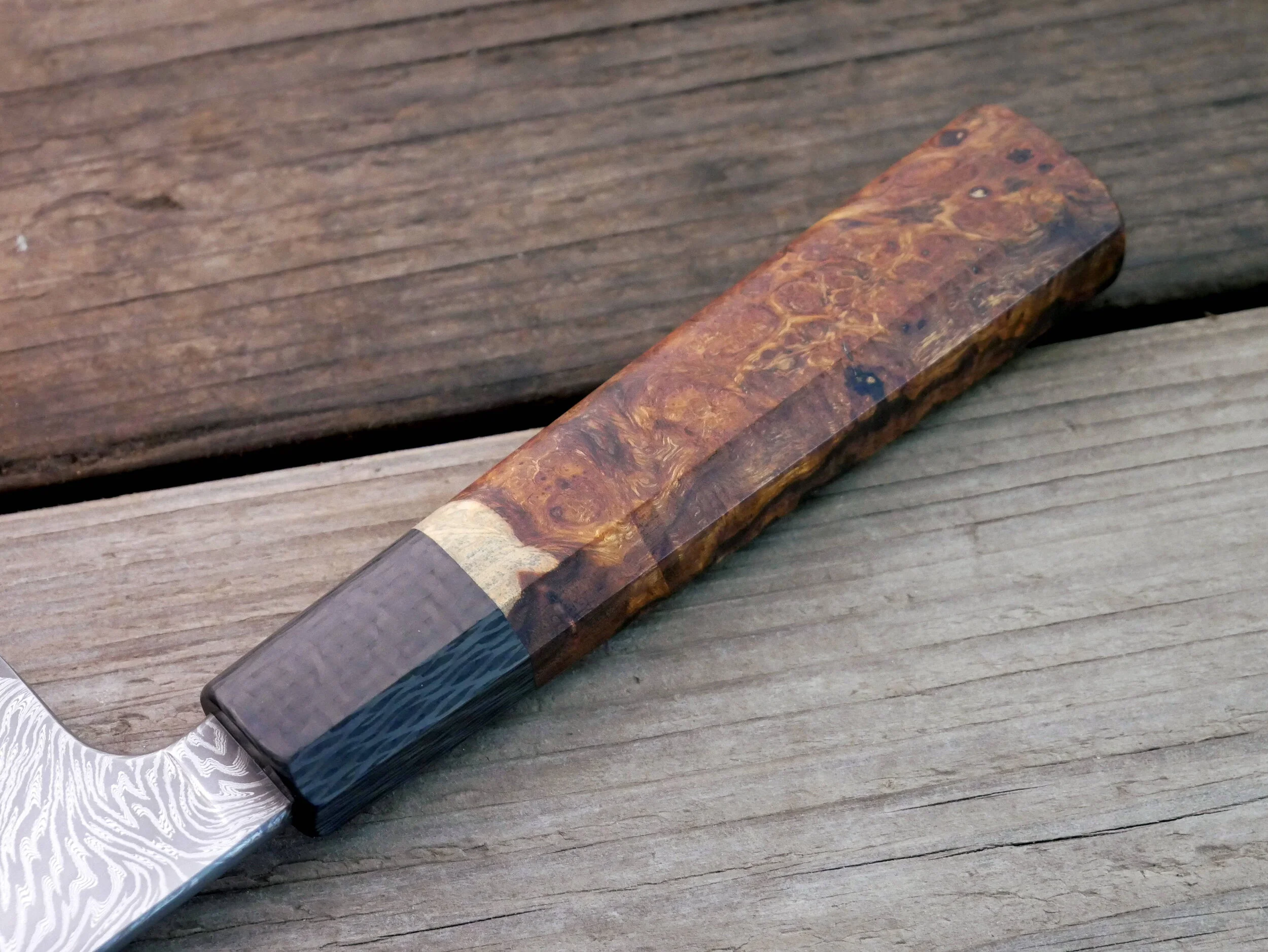 Gyuto Damascus San Mai — Haburn Knives Handmade Custom Kitchen