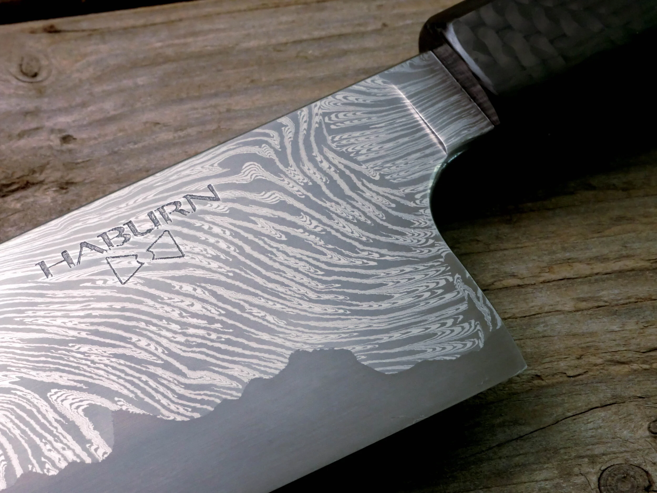 Gyuto Damascus San Mai — Haburn Knives Handmade Custom Kitchen