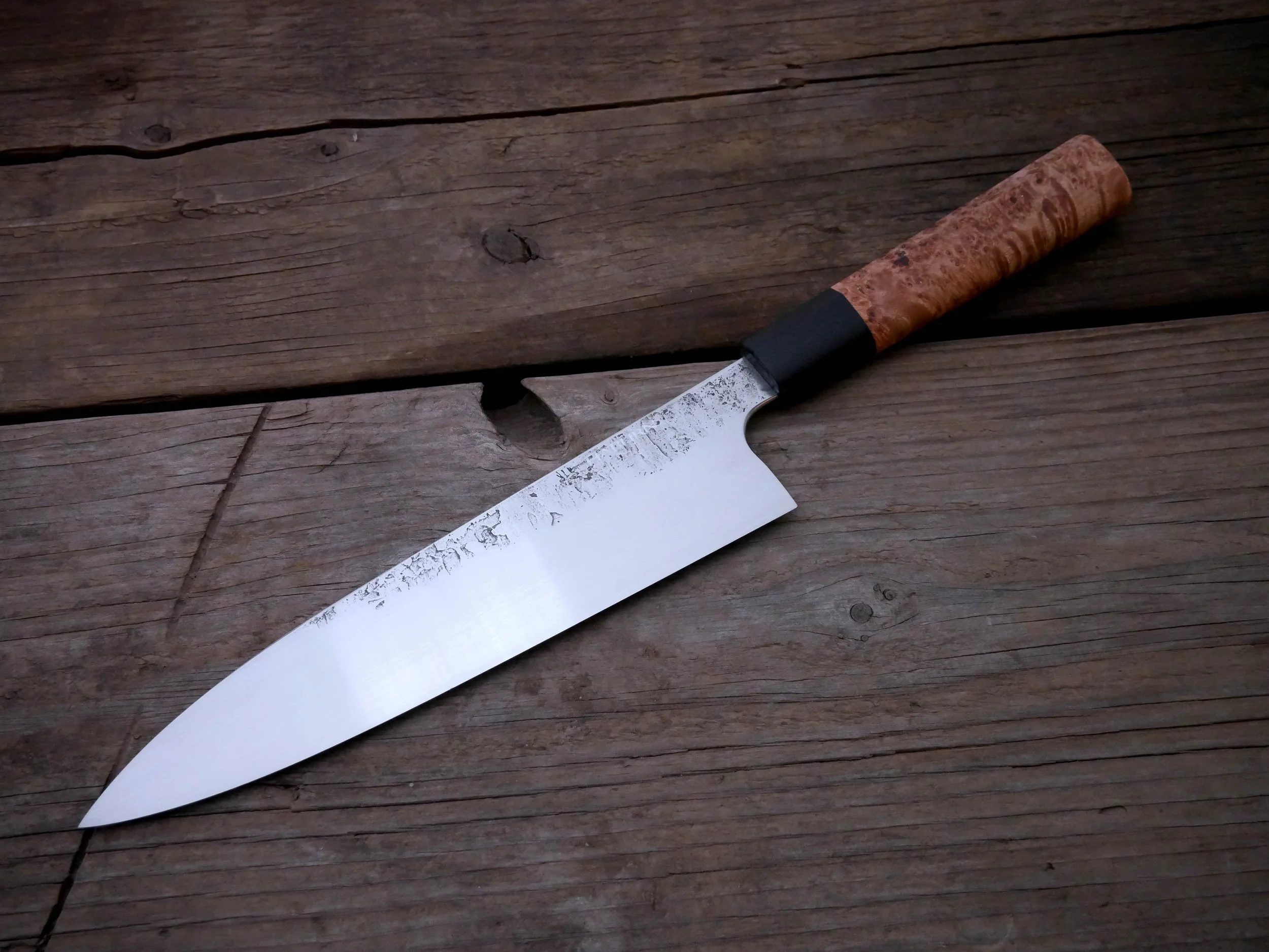 Gyuto Kurouchi 52100 — Haburn Knives Handmade Custom Kitchen Knives