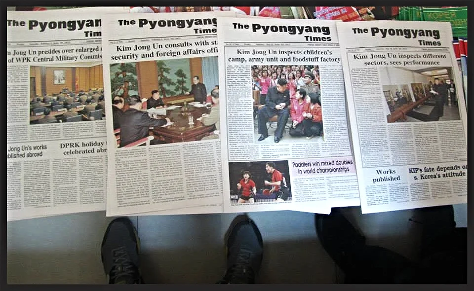 &nbsp; &nbsp; &nbsp; &nbsp; &nbsp; &nbsp;Kim Jong-Un dominating headlines in The Pyongyang Times