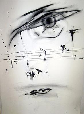 Face #19 . 2006. 39.3 x 54.5 cm. Compressed charcoal and black ink on paper.