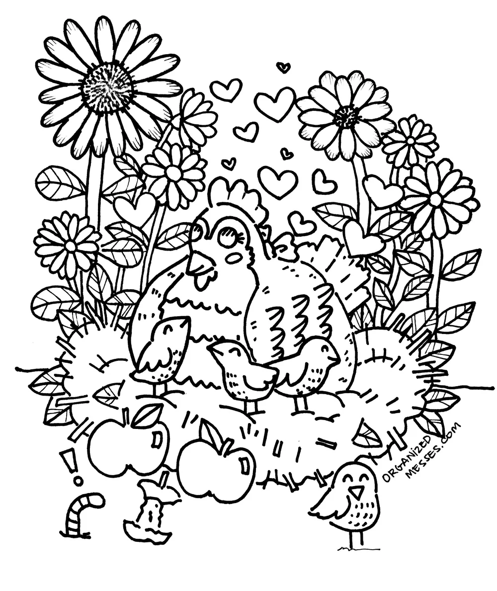 Silkie Chicken Coloring Pages