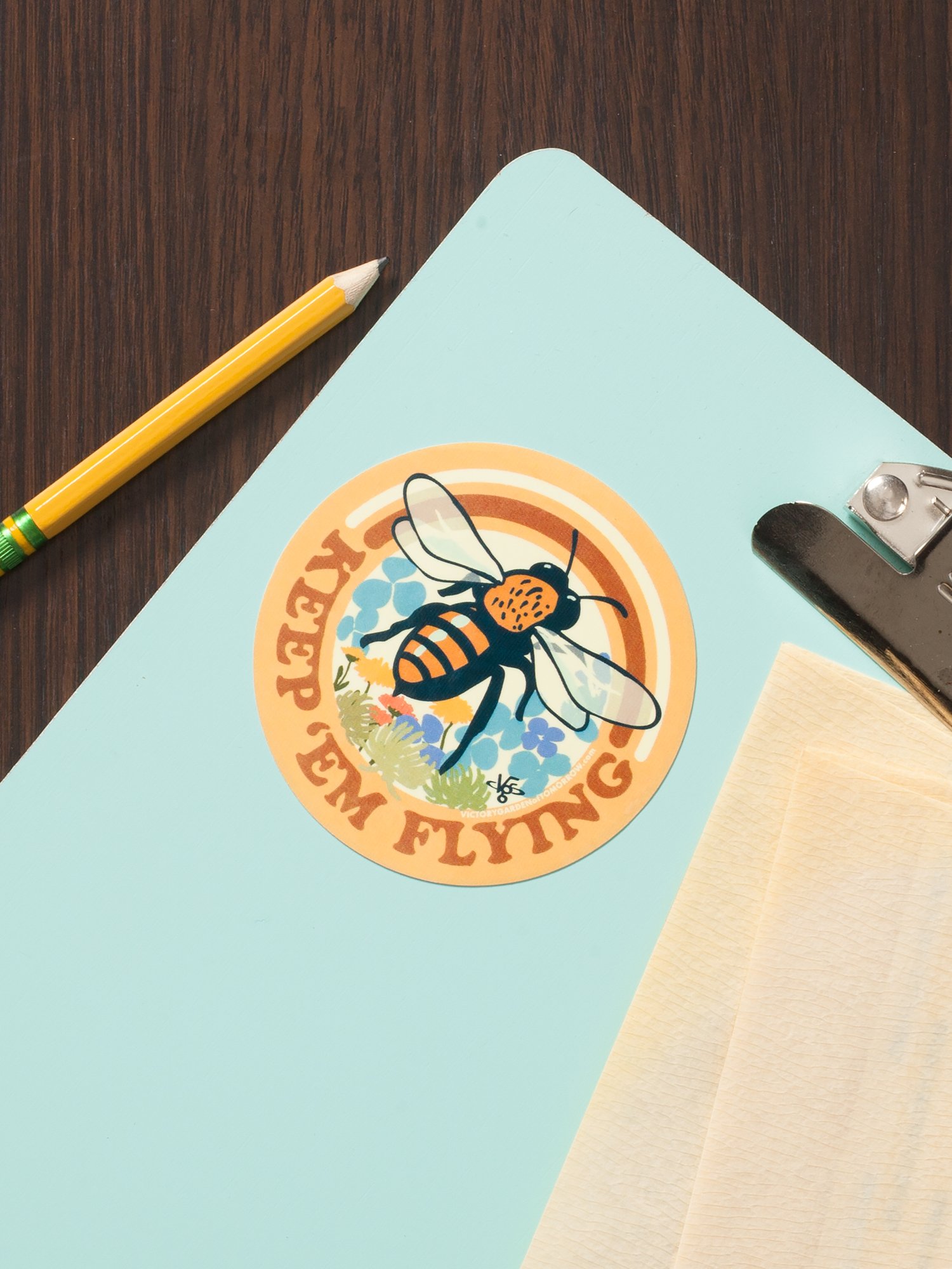 Never Give Up - BEE - Sticker — The Victory Garden of Tomorrow