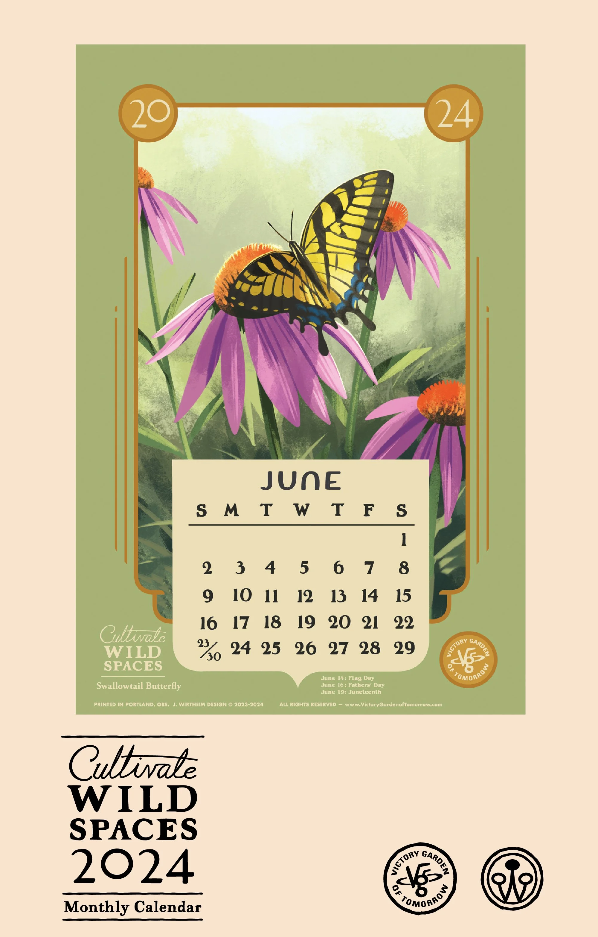 Cultivate Wild Spaces 2024 wall calendar — The Victory Garden of Tomorrow