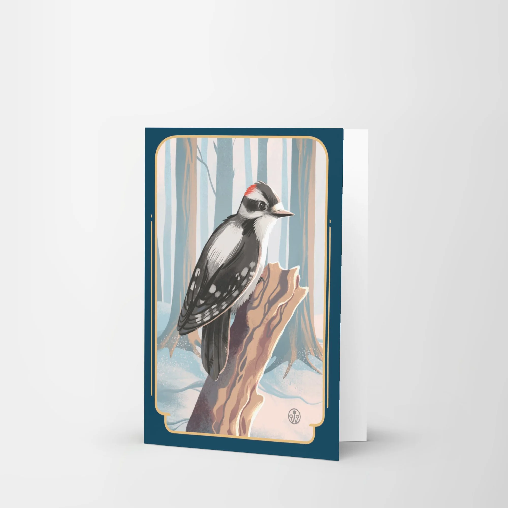 Downy Woodpecker Greeting Card Blank Inside