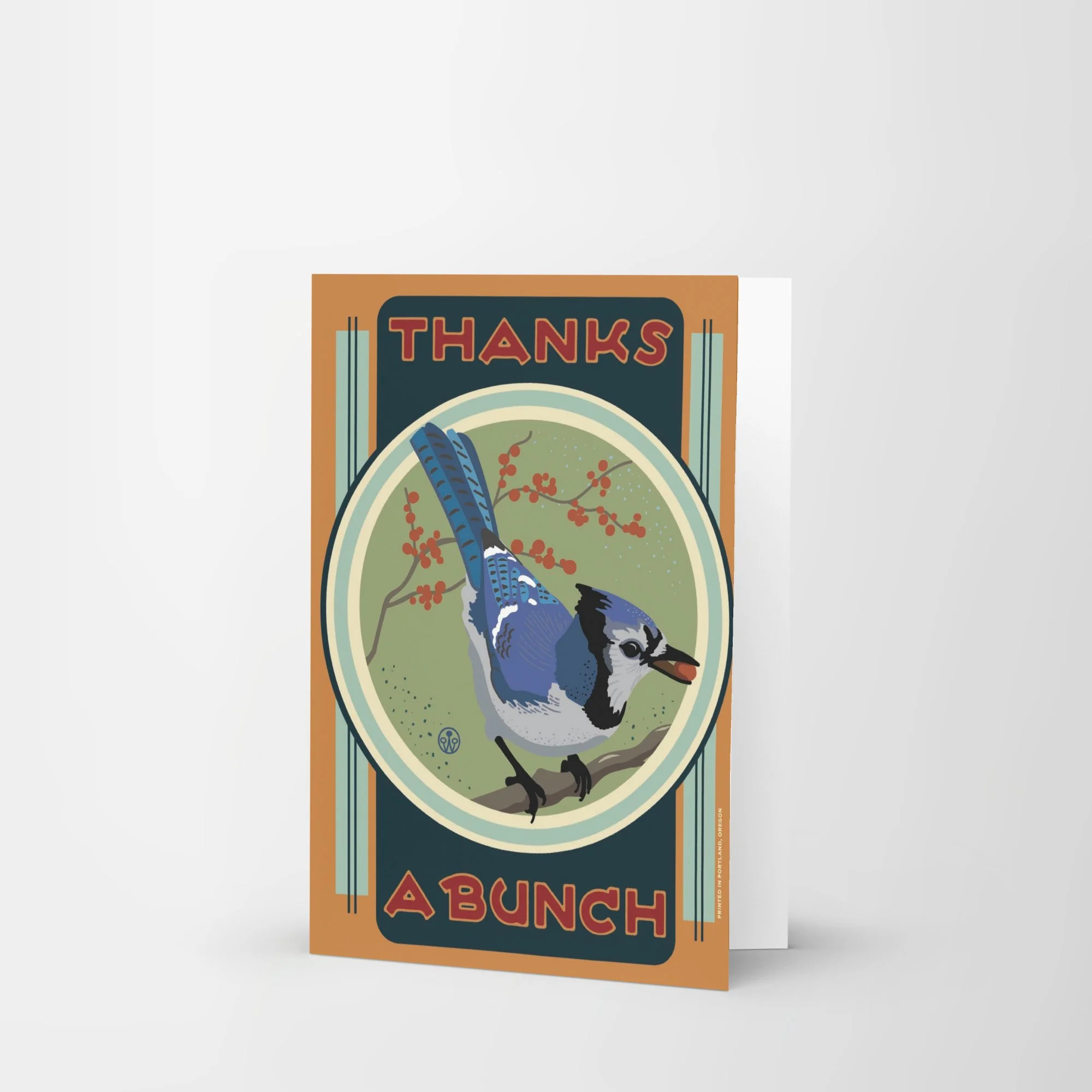 Thanks a Bunch Bluejay Greeting Card Blank Inside