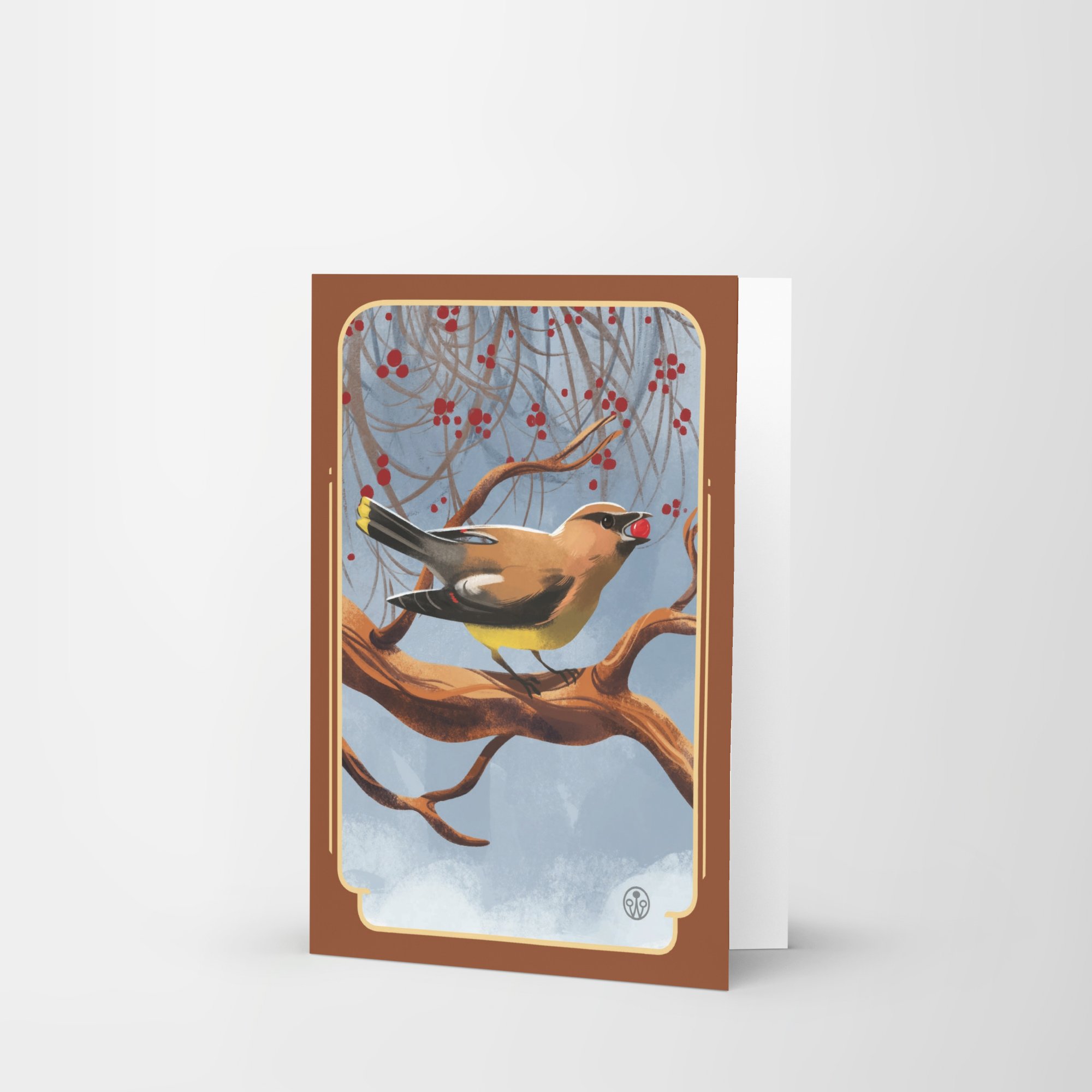 Waxwing Greeting Card Blank Inside