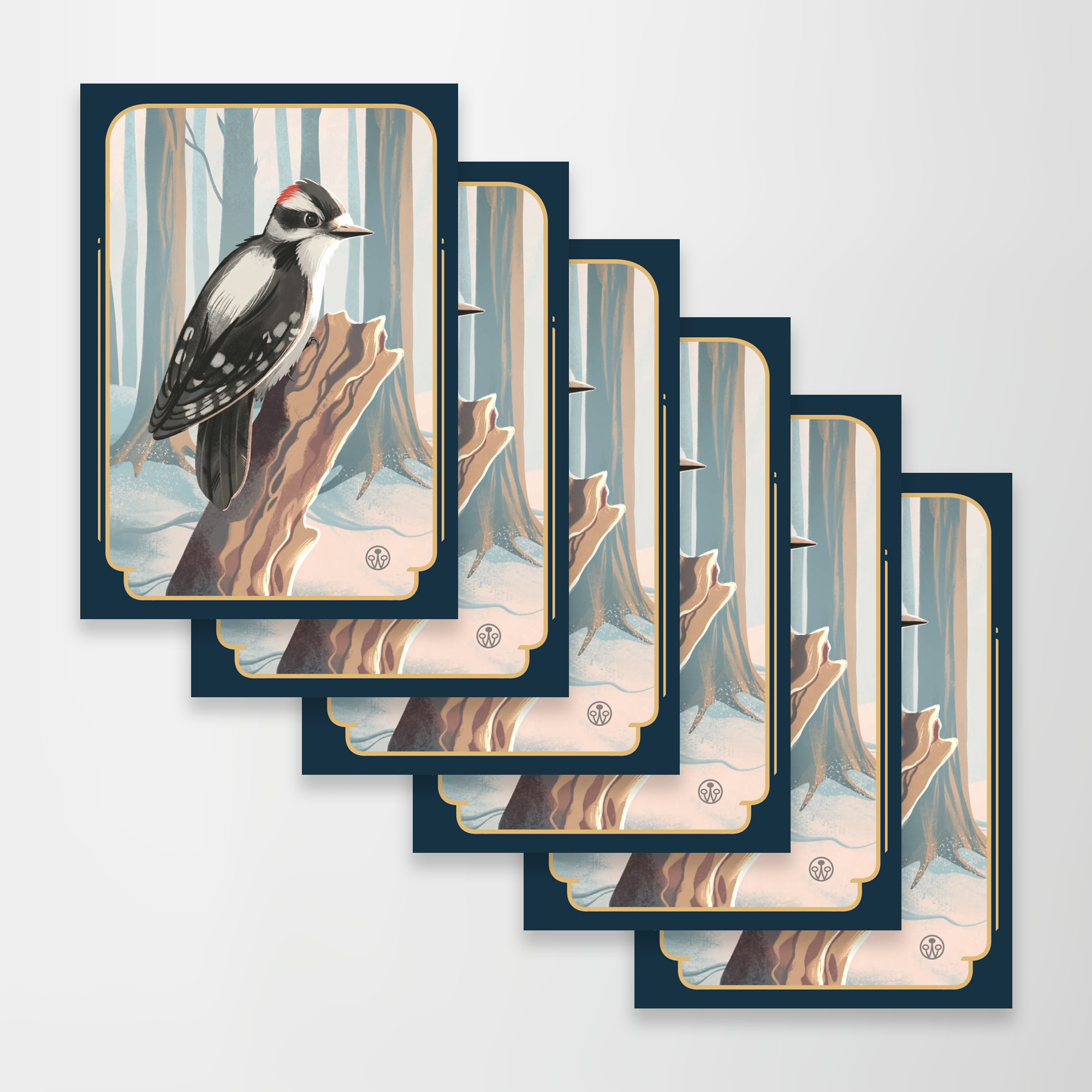 Downy Woodpecker Greeting Card Blank Inside