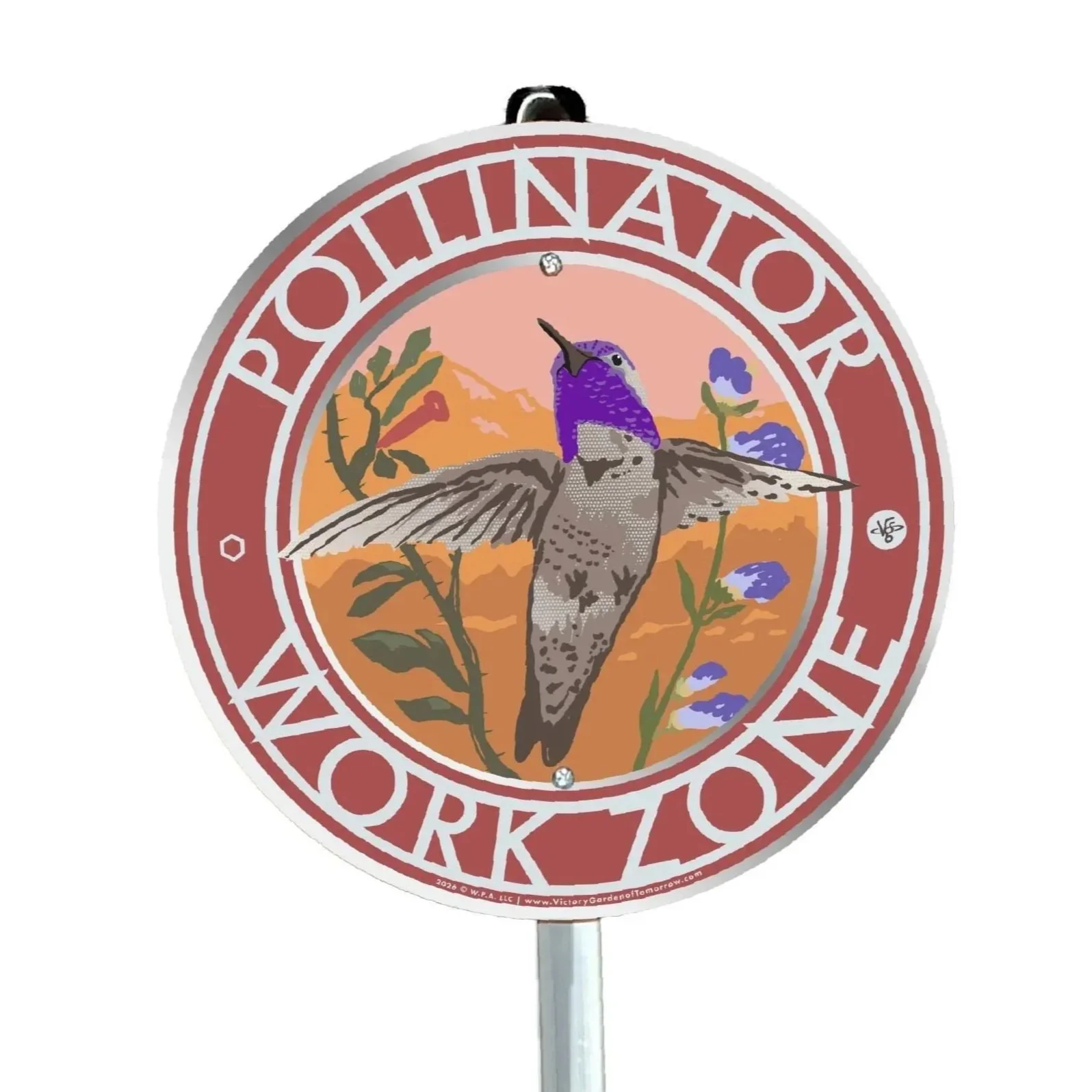 Desert Pollinator Workzone, Hummingbird - Yard and Garden Sign