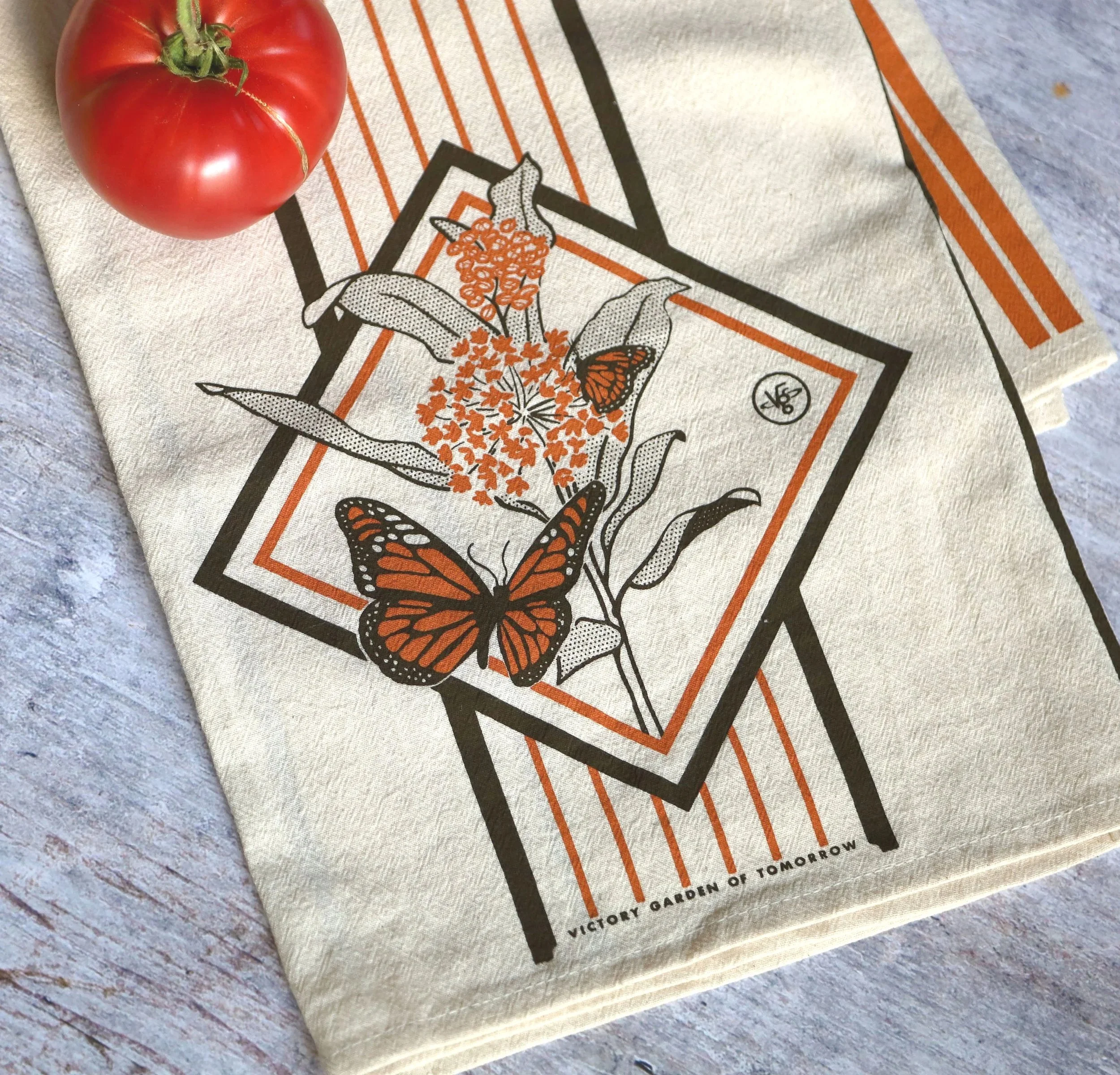 Monarch & Milkweed - Printed Floursack Furoshiki Towel