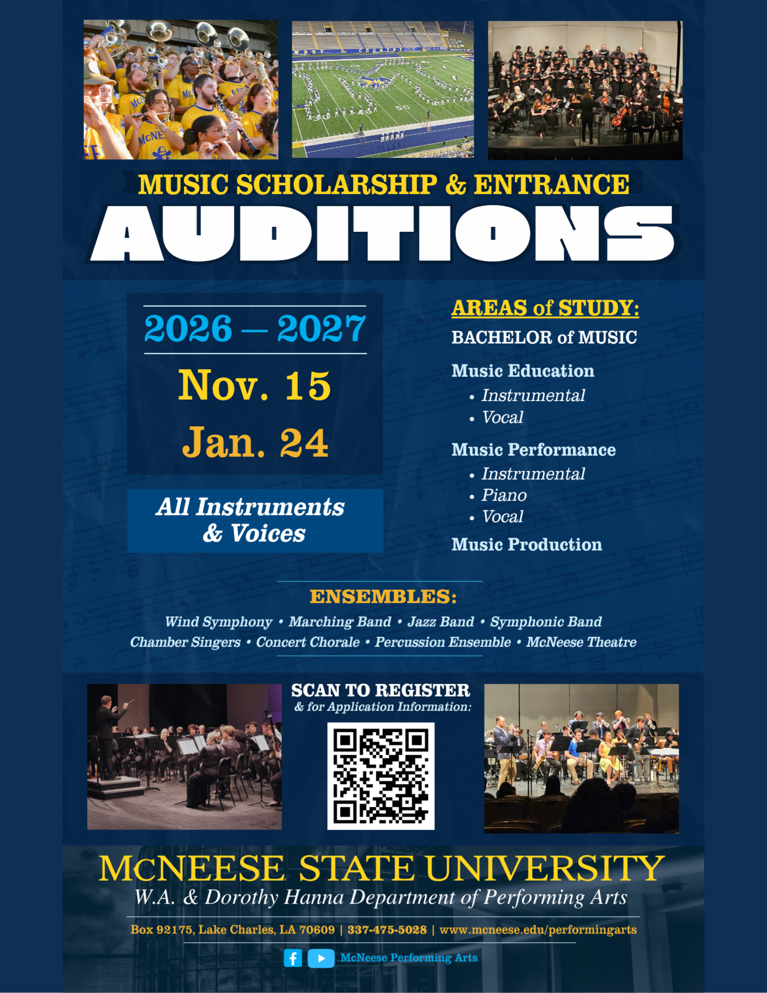 Audition Poster for Nov 19 and Jan 24