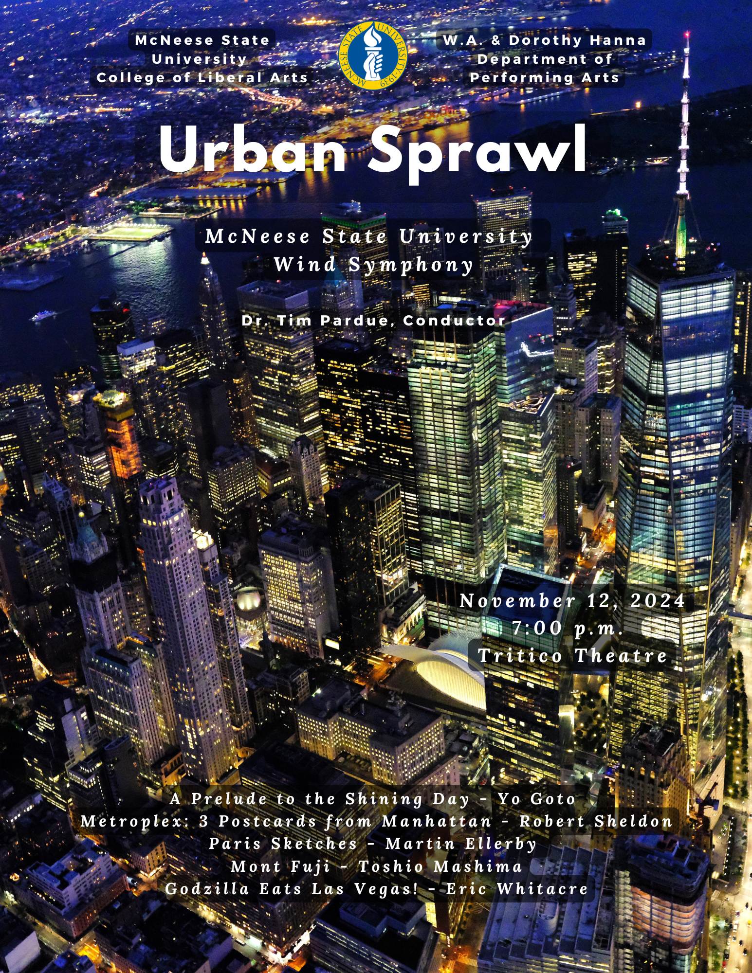 Poster for November 12, 2024 Wind Symphony Concert