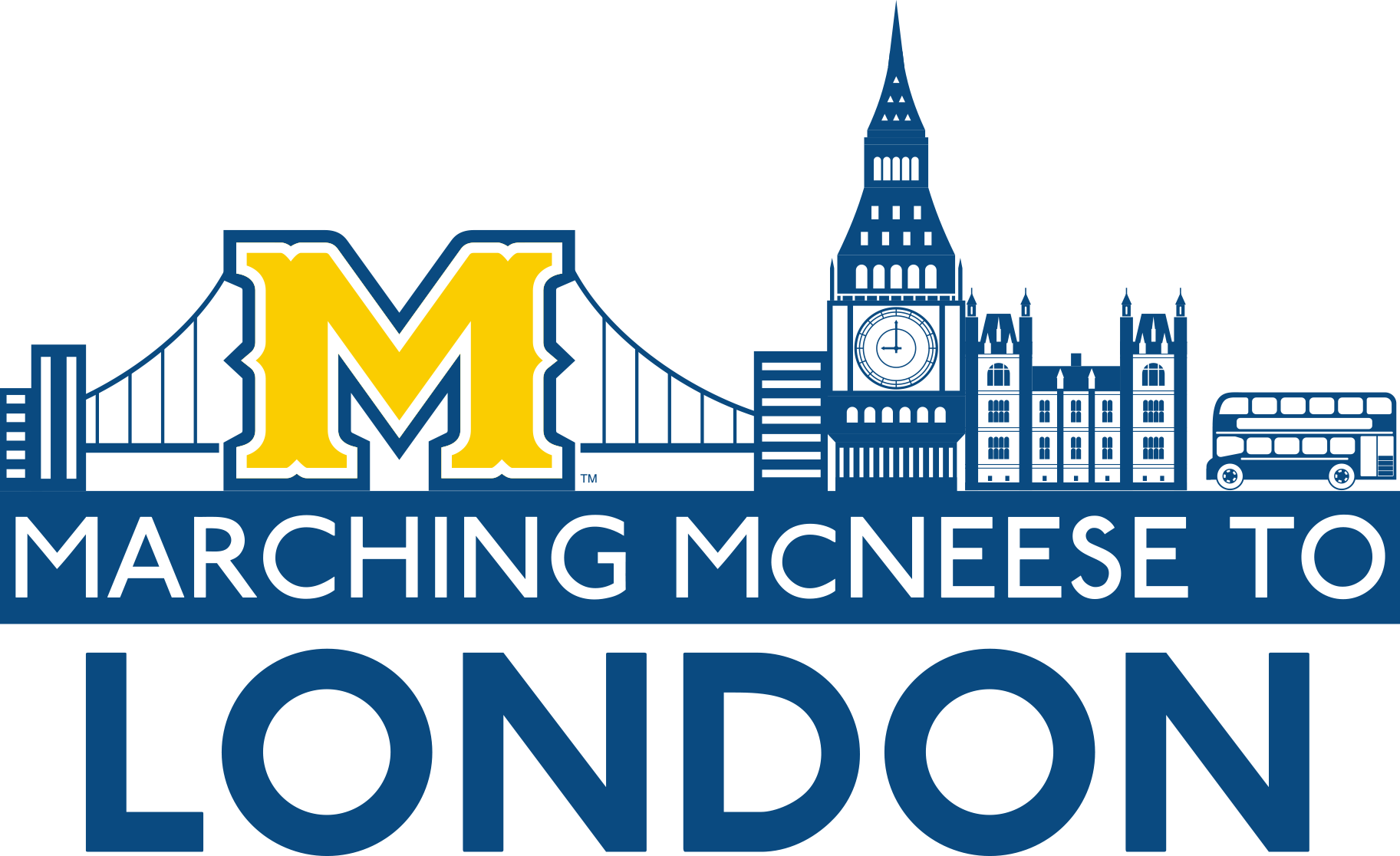 Marching McNeese to London Logo