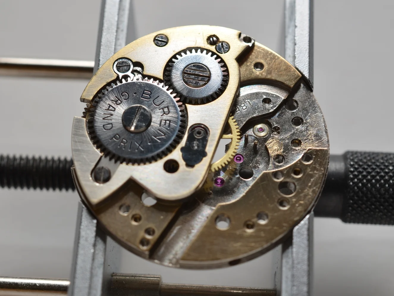 The caliber mark (481) can be seen to the right of the bridge,&nbsp;above the balance jewel.