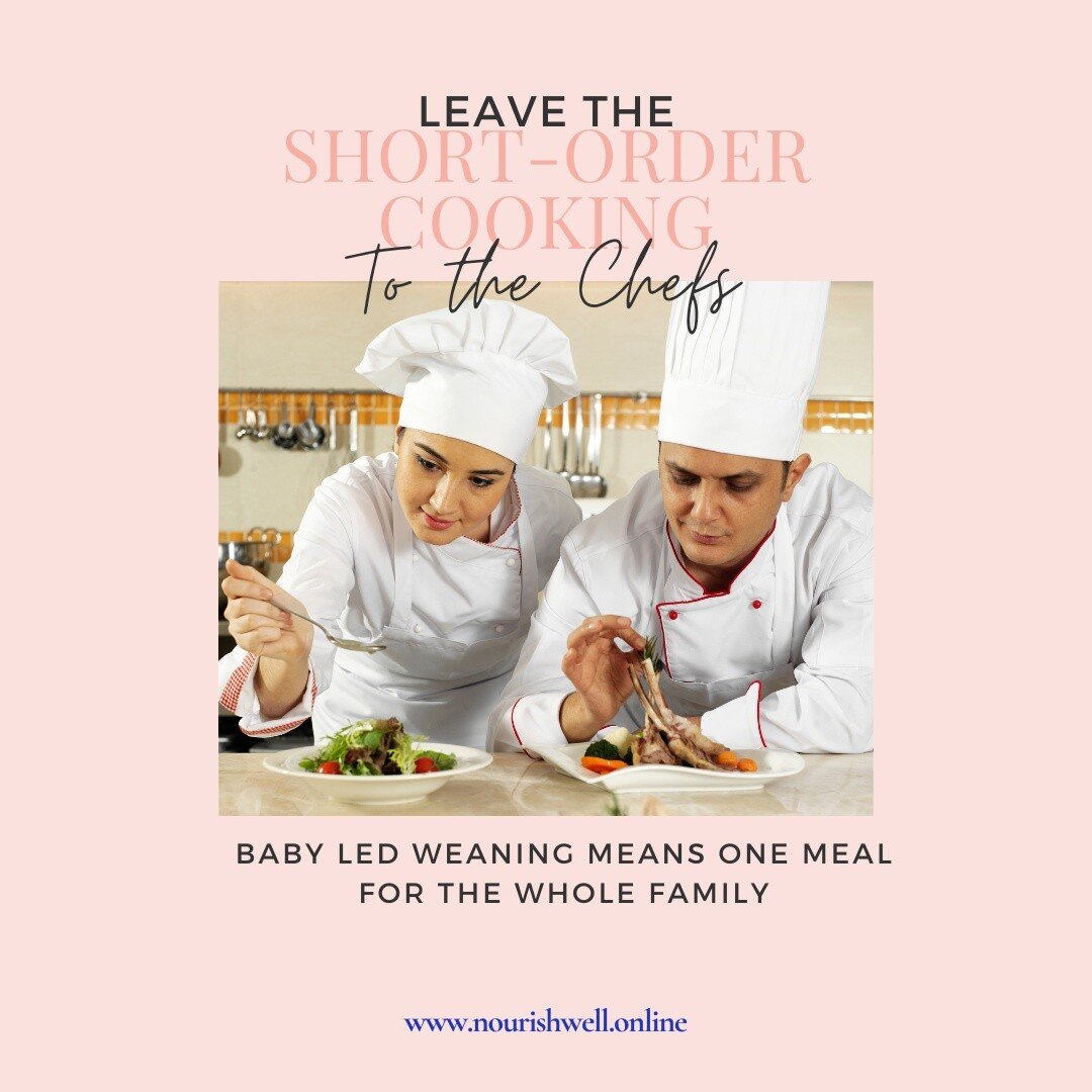 In Baby Led Weaning, babies learn to eat what the rest of the family is eating rather than to expect separate meals. Offering separate meals to babies often sets a pattern of short order cooking different meals for children throughout childhood. Set 