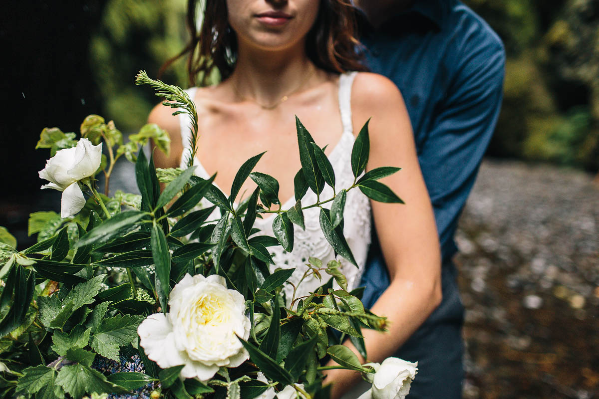 Jess Hunter Photography, Oregon coast elopement photographer, Oregon elopement idea, Colmbia River Gorge wedding and elopement photographer, Seattle and Pacific Northwest elopement photographer, small intimate forest wedding in Oregon, riverside wedding ceremony, Portland oregon wedding photographer, artistic wedding photography in the Pacific Northwest, Northwest inspired wedding, BHLDN wedding dress, wild bouquet