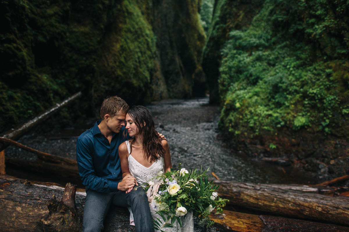 Jess Hunter Photography, Oregon coast elopement photographer, Oregon elopement idea, Colmbia River Gorge wedding and elopement photographer, Seattle and Pacific Northwest elopement photographer, small intimate forest wedding in Oregon, riverside wedding ceremony, Portland oregon wedding photographer, artistic wedding photography in the Pacific Northwest, Northwest inspired wedding, BHLDN wedding dress, wild bouquet