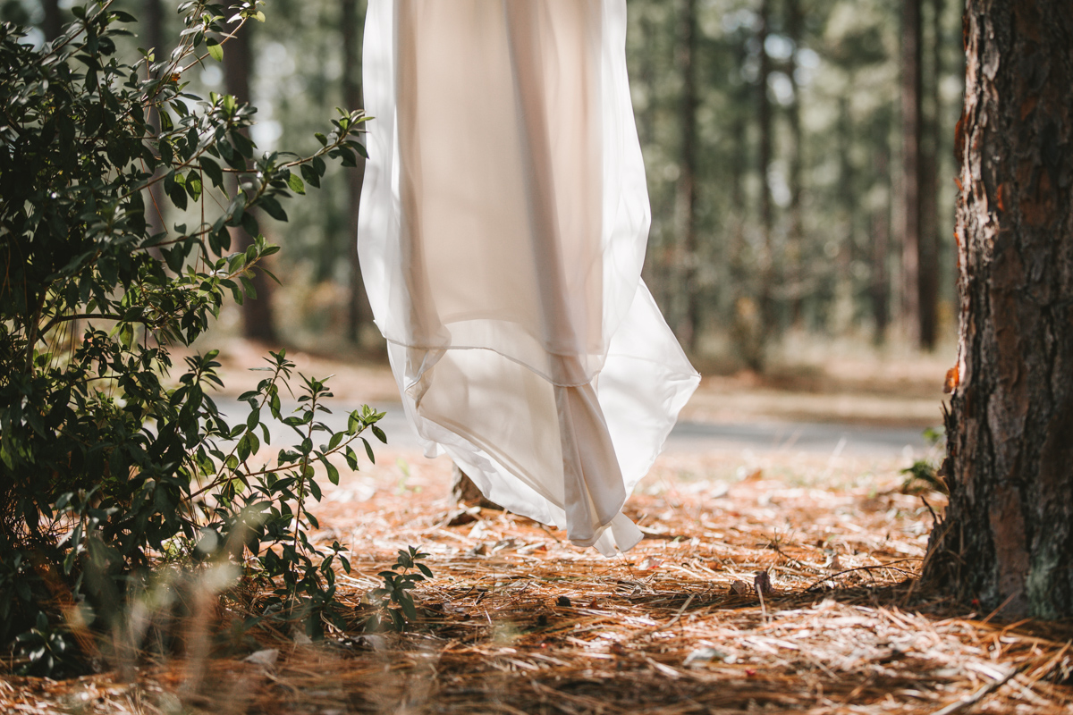 Southern wedding at Quail's Landing in Ashburn, Georgia photographed by Jess Hunter // Savannah, GA wedding photographer // Jacknsonville, FL wedding photographer, South Georgia wedding photography, North Florida wedding photography, Southern wedding traditions // wedding in the woods // bridal dress shot
