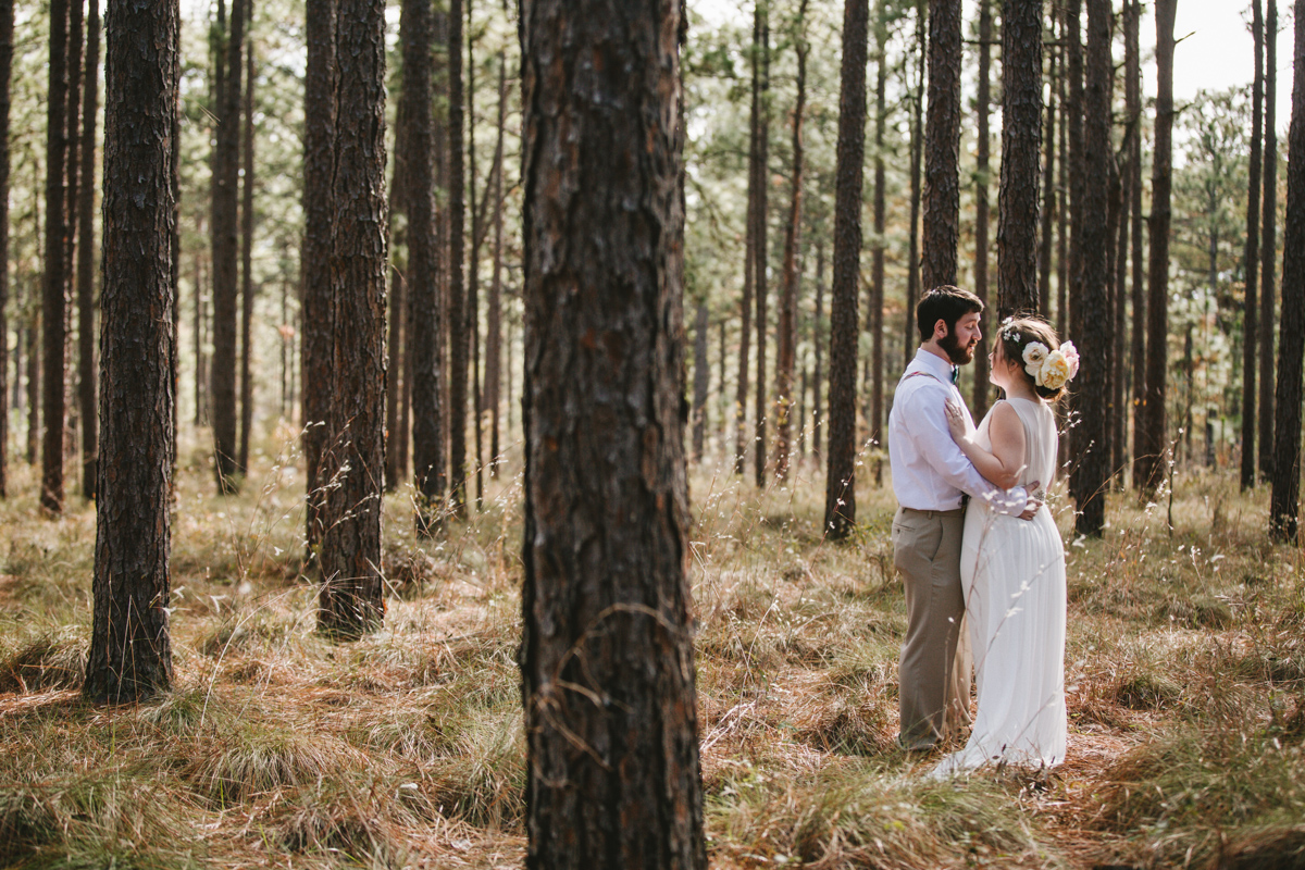 Southern wedding at Quail's Landing in Ashburn, Georgia photographed by Jess Hunter // Savannah, GA wedding photographer // Jacknsonville, FL wedding photographer, South Georgia wedding photography, North Florida wedding photography, Southern wedding traditions, wedding in the woods, bride and groom portraits in the woods, southern pine wedding