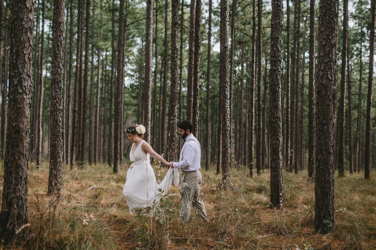Southern wedding at Quail's Landing in Ashburn, Georgia photographed by Jess Hunter // Savannah, GA wedding photographer // Jacknsonville, FL wedding photographer, South Georgia wedding photography, North Florida wedding photography, Southern wedding traditions, wedding in the woods, bride and groom portraits in the woods, southern pine wedding