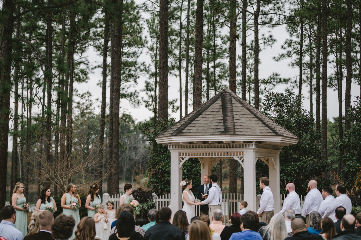 Southern wedding at Quail's Landing in Ashburn, Georgia photographed by Jess Hunter // Savannah, GA wedding photographer // Jacknsonville, FL wedding photographer, South Georgia wedding photography, North Florida wedding photography, Southern wedding traditions, wedding in the woods, lakeside wedding ceremony, flowy bridesmaids dresses