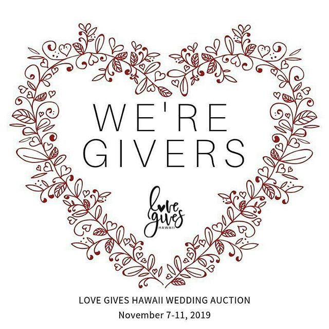 We are thrilled to be participating in the Love Gives Hawaii Wedding Auction from November 7-11, 2019 which will take place online. Visit @lovegiveshawaii for more info and for the link to the auction site to check out the awesome item we donated. Pr