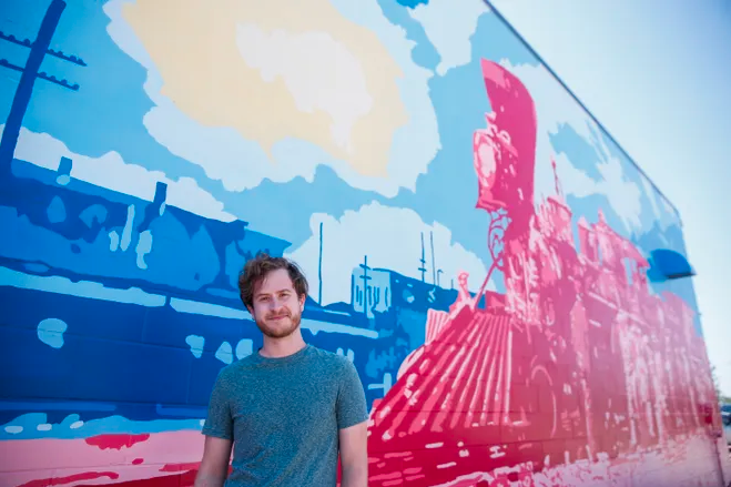 Monk's Mural in the Argus Leader